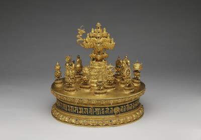 图片[3]-Gilt copper Mandala with inlay, Qing dynasty(1644-1911)-China Archive